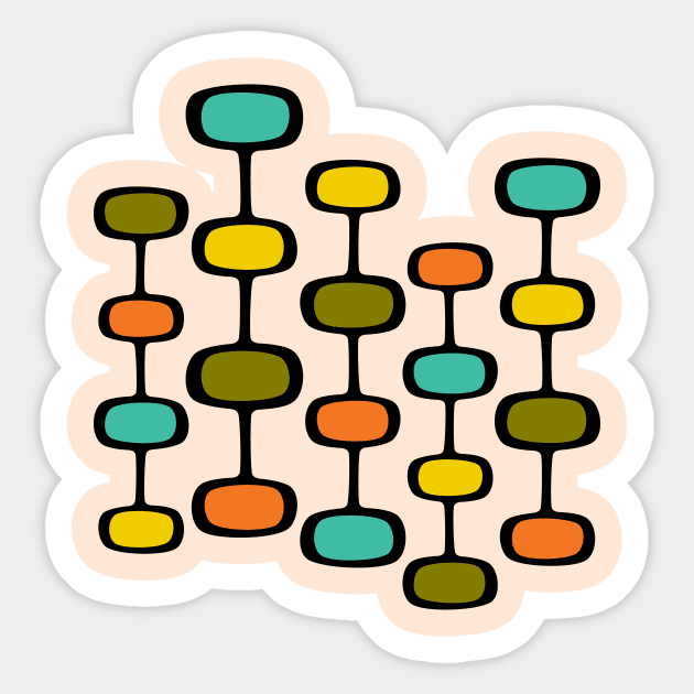 Mid Century Modern Pattern Sticker by amyvanmeter